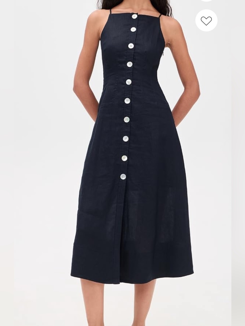 NWT VERONICA BEARD Navy Square-Neck Button Midi Dress Size 2